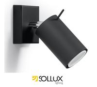 Sollux Lighting Ring Steel Black 1 Light Classic Wall Light