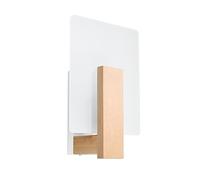 Sollux Lighting Wall Lamp Lappo - Natural Wood & Glass, Scandinavian Design, E14