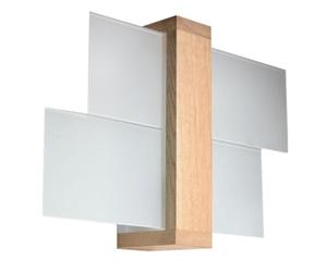 Wall lamp LED FENIKS SL.0077 SOLLUX Modern Lighting Sconce White Natural Wood E27 1-Light Glass Wood for The Kitchen and The Bedroom