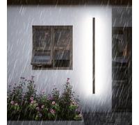 wall lamp LED Long Outdoor Wall Light IP65 Black Aluminum Rectangular Design Wall Sconce Outdoor/Indoor Minimalist Decorative for Gardens Terrace Villa (150cm,White Light)
