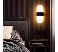 Wall lamp LED Oval Modern Indoor Aluminium Acrylic Sconce 3000K/6000K Bedside Reading Decorative Lighting Nordic Geometric Design for Bedroom Living Room