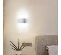 Wall lamp LED Oval Modern Indoor Aluminium Acrylic Sconce 3000K/6000K Bedside Reading Decorative Lighting Nordic Geometric Design for Bedroom Living Room
