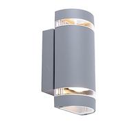 Kanlux Outdoor Garden LED GU10 Silver GREY Wall Luminaire Fitting Up Down Light