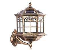 Wall Lamp Light Solar Wall Sconce Outdoor Wall Light Vintage Wall Lantern Porch Lamp, Waterproof Outside Wall Mount Lights Exterior House Lamps for Garage Front Porch Patio Garden (Color : Dark