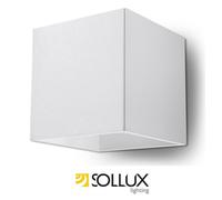 Sollux Lighting Quad Aluminium White 1 Light Classic Wall Light