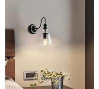 Wall lamp, Modern Glass Wall Lamp Country Creative Bell Personality Decorative Light Bedside Bedroom Aisle Living Room E27