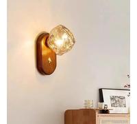 Wall lamp, Nordic Minimalist Ice Cube Wall Lamp, Bedside Hallway, Bedroom Glass Foyer, Study Corridor, Lava Decoration Atmosphere(Warm Light,Amber)