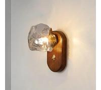 Wall lamp, Nordic Minimalist Ice Cube Wall Lamp, Bedside Hallway, Bedroom Glass Foyer, Study Corridor, Lava Decoration Atmosphere(Tri Colored Light,Smoke Grey)