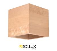 Wall lamp QUAD Industrial Natural Wood Square G9 LED SOLLUX LIGHTING lights down