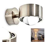 Wall lamp Sapri - effect lamp with two opposite light cones - chrome-plated metal lamp for the living room - the dining room or the kitchen with high-quality glass lampshade - without illuminant