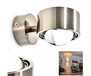 Wall lamp Sapri - effect lamp with two opposite light cones - chrome-plated metal lamp for the living room - the dining room or the kitchen with high-quality glass lampshade - without illuminant
