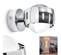 Wall lamp Sapri - semicircular Designer Effect lamp with Slits in Modern Chrome, wall Lighting Without Bulbs