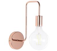 Beliani Minimalist Industrial Wall Sconce Lamp Light Metal Gloss Finish Copper Savena