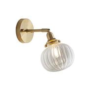 Wall Lamp Sconce Lights Retro Nordic Bedside Brass,Simple Bathroomrror Front Lamp,Brass Lamp Body,Transparent Wall Lampshade