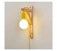 Wall lamp, Simple Modern Wall Lamp - Personality Solid Wood Wall Light Bedroom Light Macaron Wall Sconce Balcony Aisle Study Lamp,Modern Wall lamp (Color : Giallo, Size : Without Bulb)