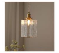 Wall Lamp Square Glass Pendant Light Ceiling Hanging Lamp with Hammered Lampshade in Bottle Shape Ceiling Lamp Single Island Lighting Fixture E27 Socket (Size : C)