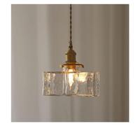 Wall Lamp Square Glass Pendant Light Ceiling Hanging Lamp with Hammered Lampshade in Bottle Shape Ceiling Lamp Single Island Lighting Fixture E27 Socket (Size : B)