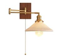 Wall lamp, Telescopic Wall Lamp, White Ceramic Wall Sconce, Gold Wall Light with 360° Function, Retro Wall Lamps, Wall Lights