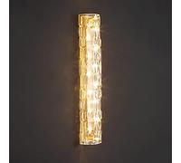 Wall Lamp,Wall Light Bedside Decor Lamp Linear Bedroom Brass Long Strip Sconce with Aqua Glass Shade Modern LED 3 Color Mode Lights,Chandelier