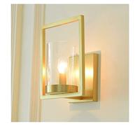 Wall Lamp Wall Lights Modern Simple All Copper Wall Sconce Transparent Glass Study Hallway Aisle Living Room Indoor Decor Wall Lighting Fixture E14 Bedroom Bedside Lamp