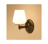 Wall Lamp,Wall Sconces,Frosted Crystal Lamp,Retro Bedroom Bedside Wall Sconces Whole Copper Living Room Wall Aisle Corridor E27 Lamp Head Wall/Single Head/A/Single Head/a