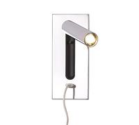 Wall Lamp,Wall Sconces,Walls Readings Bracket Rotatable USB Charging Hidden Switch Suitable for Living Room Bedroom Hotel Kitchen Restaurant/Black/A/Bright Chrome/a