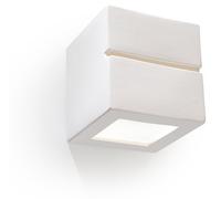 Wall Lamp White Ceramic & Glass 15x15x15 cm Square Minimalist LED E27 for entry