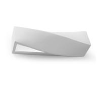 Wall Lamp White Ceramic & Glass 42x15x12cm Wavy Rectangular Paintable Up/Down1x