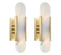 Wall Lamps For Bedrooms Set Of 2 Plug In Modern Minimalist Design Art Wall Light Postmodern Iron Wall Sconce Creative Marble Wall Lamp Fixture Bedroom Bathroom Wall Lamps Living Room ( Color : Gold ,