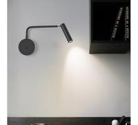 Wall Lamps Lights LED Modern Indoor with Switch Rotatable Gooseneck Aluminium Iron Design for Bedrooms Bedside Reading Living Room (Neutral Light Black)