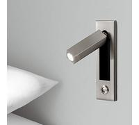 Wall Lamps Sconces Engineering Reading Lamp Hotel Headboard Spotlight, LED Bedroom Lamp Wall Light Sconce, Bedside Reading Light Recessed Push Switch Wall Lamps, 360° Rotatable 90° Foldable-Matte Blac