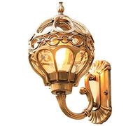 Wall Lantern Outdoor Wall Sconce European Style Globe Shaped Dieing Aluminum Led Light Fixture with Wall Mount Kit Ip23 Waterproof Embedded Wall Lamp/Bronze/18 * 34Cm