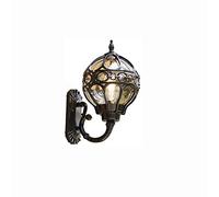 Wall Lantern Outdoor Wall Sconce European Style Globe Shaped Dieing Aluminum Led Light Fixture with Wall Mount Kit Ip23 Waterproof Embedded Wall Lamp/Black/23 * 40Cm