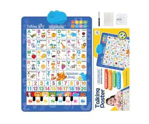 Wall Learning Chart - Educational Poster, Laminated Alphabet Charts, Talking Bilingual Interactive Toy, Spanish And English Music Kids Learning Posters For Development Classroom Preschool