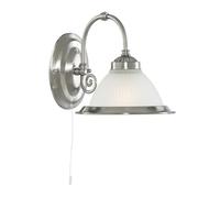 Wall Light American Diner Satin Silver Acid Glass E27 Retro Indoor Light IP20