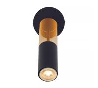 Wall Light Black & Amber GU10 Adjustable Spotlight IP20 Modern Indoor No Lamp