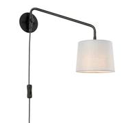 Connor Plug In Wall Light in Matte Black black