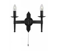 Netlighting Cartwheel 2 Light Indoor Candle Wall Light Black, E27