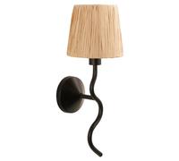 Endon 114226 Wriggle Wall Matt black & natural raffia 7W LED E14 (Required)