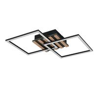 Wall Light Black Zaro LED 2 Matt And Wood Effect Trio R63402132