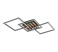 Wall Light Black Zaro LED 3 Matt And Wood Effect Trio R63403132