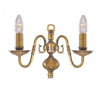Searchlight Lighting 1019-2AB Flemish 2 Light Wall Fitting in Antique Brass