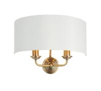 Wall Light Brass Highclere 2 Antique Vintage White Endon 98937