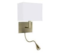 2 Light Bulbs LED Antique Brass Wall Fitting Bracket Light Flexible Arm Torch