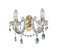Searchlight 699-2 Marie Therese Double Wall Light, polished brass