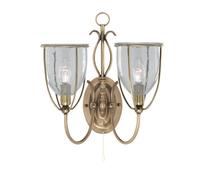 Wall Light Brass Silhouette Double Antique Searchlight 6352-2AB