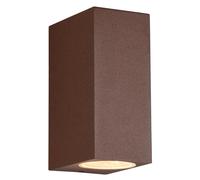 Wall Light Brown Roya Double Spot IP44 Rusty Effect Square Trio 204269224