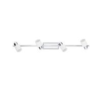 Wall Light Colour 4 Spots Chrome Plated & White Steel Bulb GU10 4x5W Included