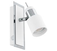 Wall Light Colour Chrome Plated & White Rocker Switch Bulb GU10 1x5W Included