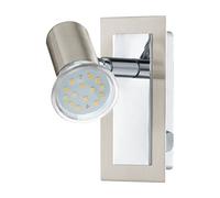 Wall Light Colour Satin Nickel Chrome Plated Rocker Switch Bulb GU10 1x5W